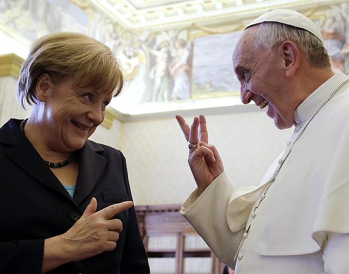 Papst Franziskus empfängt Bundeskanzlerin Angela Merkel zu einer Privataudienz im Vatikan.