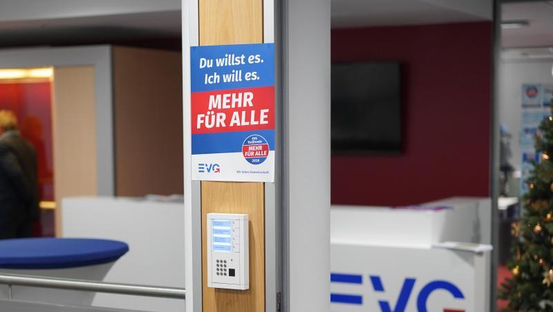 Die Zentrale der Bahn-Gewerkschaft EVG. Die Bahn und die EVG hatten sich bereits im Dezember 2018 auf einen neuen Tarifvertrag geeinigt.