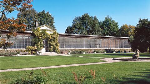Das Geranienhaus im Schlosspark.