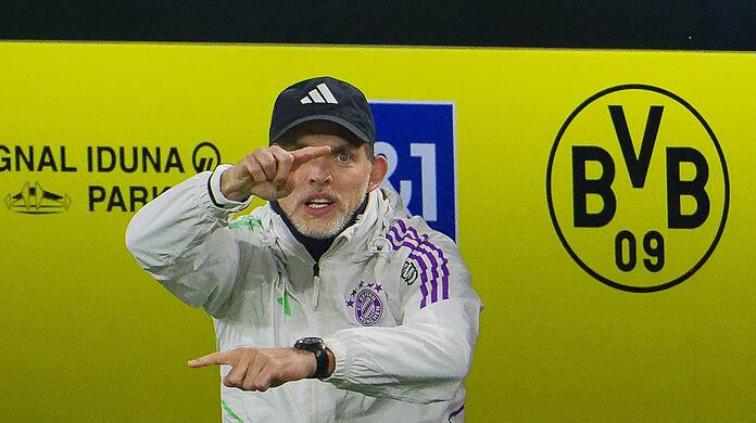 Animiert und emotional: Bayern-Trainer Thomas Tuchel bei dem 4:0-Erfolg seiner Mannschaft bei Vizemeister Borussia Dortmund.
