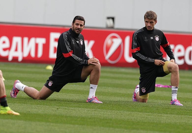 Bilder: Der FC Bayern beim Abschlusstraining in Moskau.