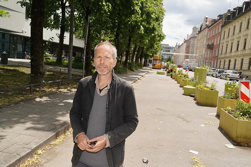Markus Gebhard, Mitinitiator der verkehrsberuhigten Schießstättstraße im Westend.
