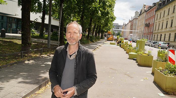 Markus Gebhard, Mitinitiator der verkehrsberuhigten Schießstättstraße im Westend.