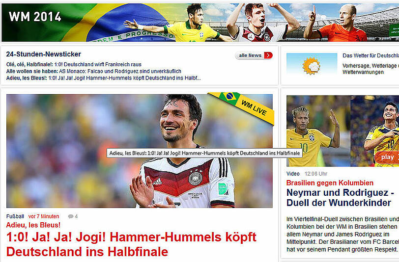 Der "Focus" sieht den "Hammer-Hummels" als Matchwinner gegen Frankreich.
