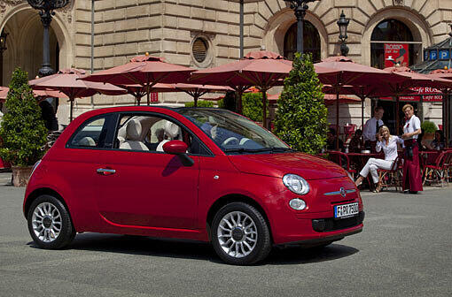 Drei tolle Preise warten auf die ersten drei Gewinnerinen der diesjährigen Schönen Münchnerin: Im Bild der Hauptpreis, ein Fiat 500C von Häusler.