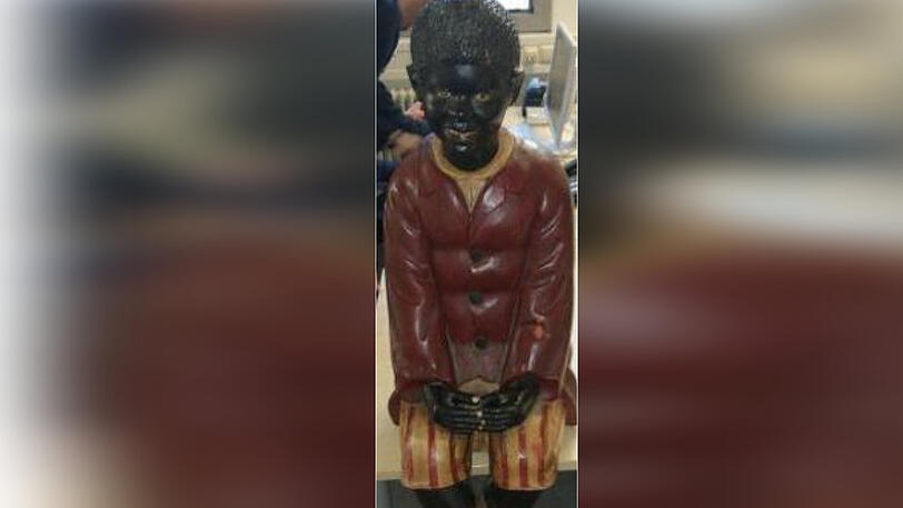 Diese Holzfigur wurde in der Mandlstraße gefunden.