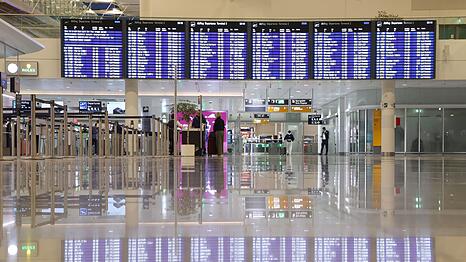 Nicht viel los in der Abflughalle des Terminal 2.