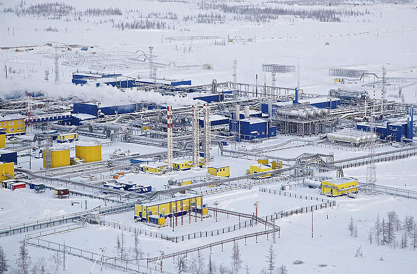 Eine russische Gasförderstation in Sibirien.