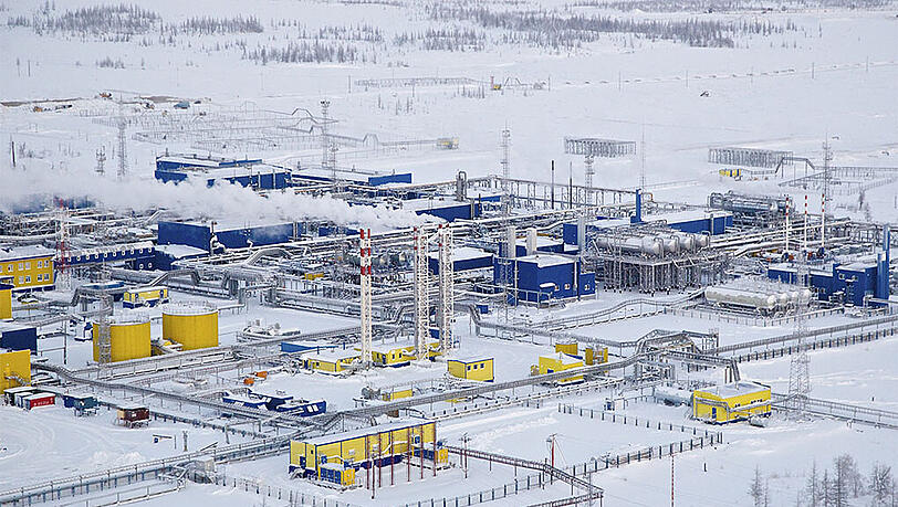 Eine russische Gasförderstation in Sibirien. Eine russische Gasförderstation in Sibirien.
