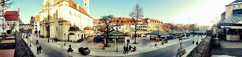Der Viktualienmarkt, wie AZ-Leser Daniel Fünffrock ihn sieht. Breit und schön.