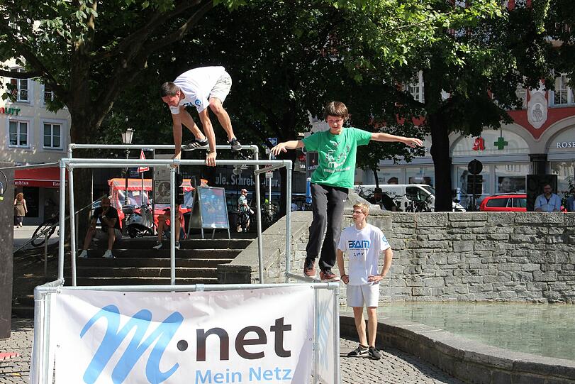 Die Parkour-Profis trainieren am Rindermarkt.