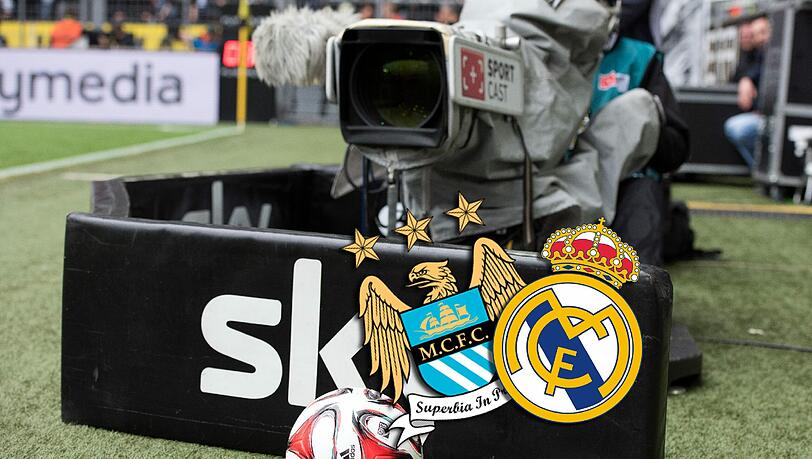 Das Halbfinale der Champions League zwischen Manchester City und Real Madrid überträgt der Pay-TV-Sender Sky Das Halbfinale der Champions League zwischen Manchester City und Real Madrid überträgt der Pay-TV-Sender Sky