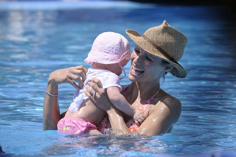Michelle Hunziker mit Töchterchen Sole.