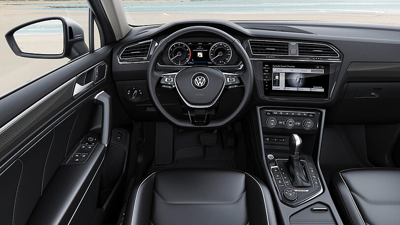 Die Armaturen des Allspace entsprechen denen des "normalen" Tiguan.
