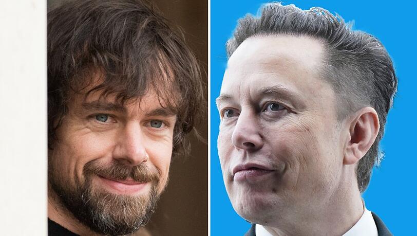 Twitter-Mitgründer Jack Dorsey (l.) und Elon Musk. Twitter-Mitgründer Jack Dorsey (l.) und Elon Musk.