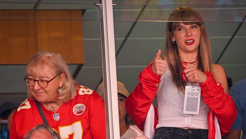 US-Star Taylor Swift bei Travis Kelces Football-Spiel.