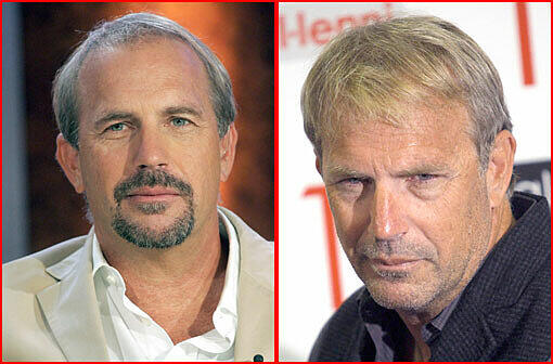 Frauenschwarm Kevin Costner hatte vor einigen Jahren noch ein wenig lichtes Jahr (links). 2010 zeigte sich der Schauspieler jedoch mit vollem Haupthaar auf dem roten Teppich.