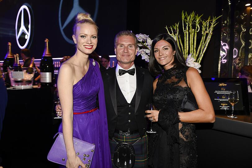 Franziska Knuppe mit David Coulthard und seiner Frau Karen Minier