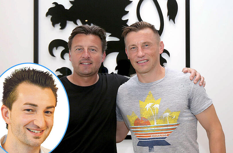 AZ-Reporter Matthias Eicher (l) über die erstklassigen Transfers des TSV 1860 München. Im Bild: Neuzugang Ivica Oliæ (r) mit Trainer Kosta Runjaic.