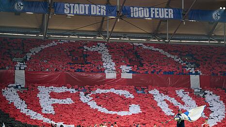 Die Schalker Fans feiern auch ihre Freundschaft mit den Nürnberger Anhängern.