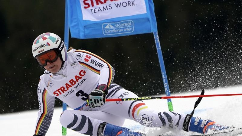 Fuhr in Tschechien auf das Podium: Viktoria Rebensburg. Fuhr in Tschechien auf das Podium: Viktoria Rebensburg.