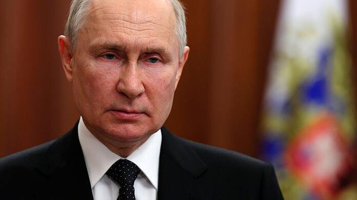 Wladimir Putin, Präsident von Russland, während einer Ansprache an die Nation.
