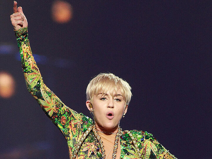 Miley Cyrus bei einem Konzert ihrer "Bangerz Tour"