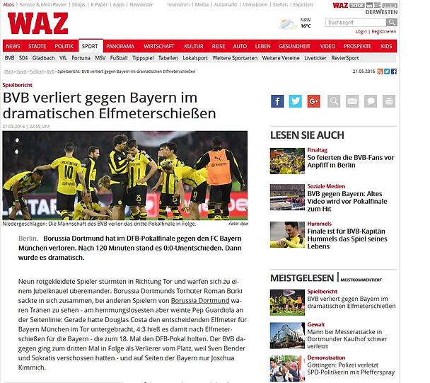 Die WAZ ist naturgegebenermaßen eher auf der Verliererseite.