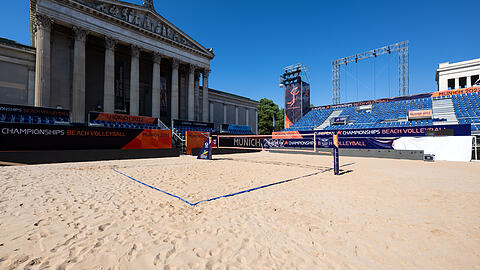 Das Beachvolleyballfeld am Königsplatz.