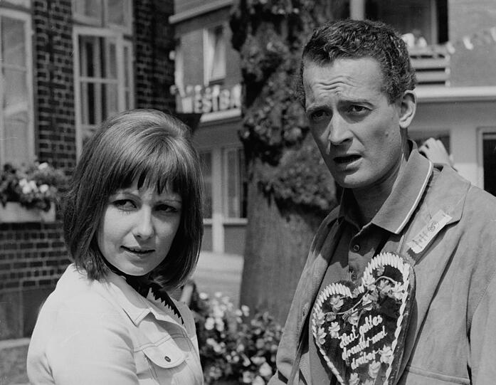 Dagmar Berghoff steht 1970 als Schauspielerin für "Die Deutschlandreise" vor der Kamera.