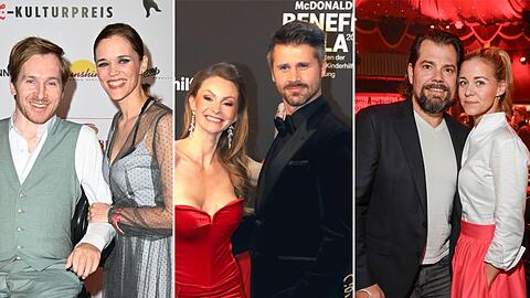 V. l.: Samuel und Sarah Koch fanden bei "Sturm der Liebe" zusammen, bei Jana und Thore Sch&ouml;lermann war es "Verbotene Liebe" und Daniel Fehlow und Jessica Ginkel verhalf "GZSZ" zur Ehe.