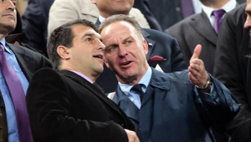 Reden sie bald über Ribéry? Bayerns Vorstandsboss Karl-Heinz Rummenigge im Gespräch mit Barca-Präsident Joan Laporta (l.). Reden sie bald über Ribéry? Bayerns Vorstandsboss Karl-Heinz Rummenigge im Gespräch mit Barca-Präsident Joan Laporta (l.).