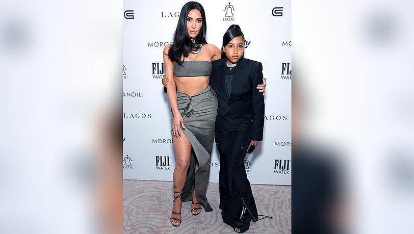 Kim Kardashian mit Tochter North West, die sie aus der Ehe mit Kanye West hat.