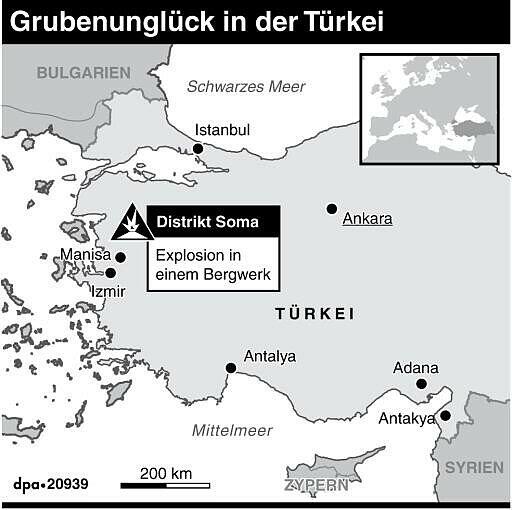 Explosion in eien türkischen Bergwerk.