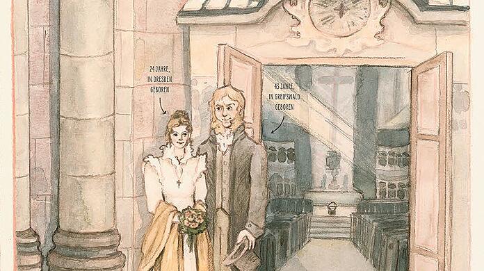 In aller Herrgottsfrühe haben Caspar David Friedrich und Caroline Bommer in der Dresdner Kreuzkirche geheiratet. Er musste schließlich schnell wieder ins Atelier.
