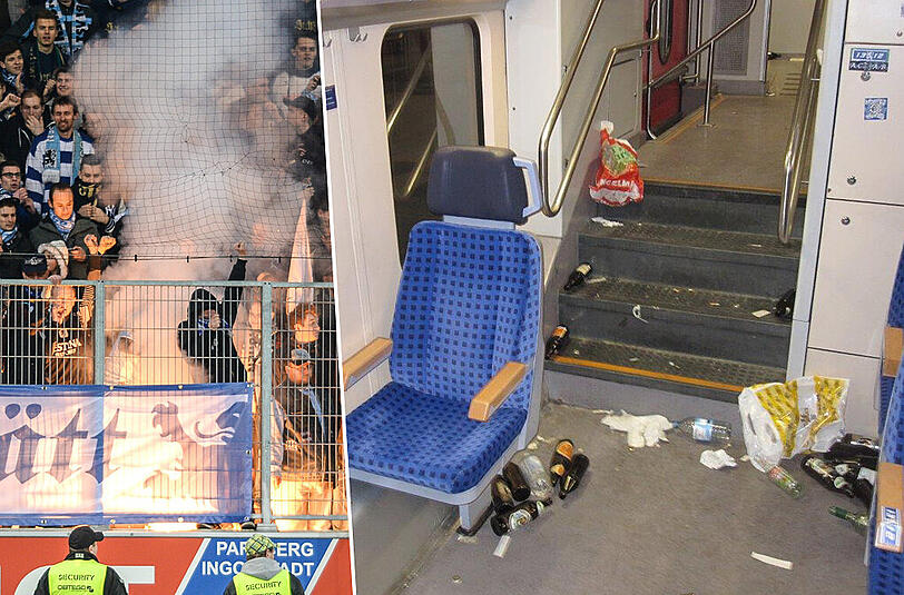 Pyro im Stadion, Randale am Bahnhof und Party im Zug - die Löwen-Fans fielen am 16. Februar 2014 mehrfach unangenehm auf.