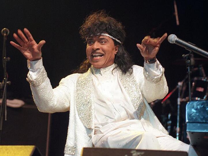 Little Richard, der "King of Rock'n'Roll", bei einem Konzert in der Grugahalle 1997.