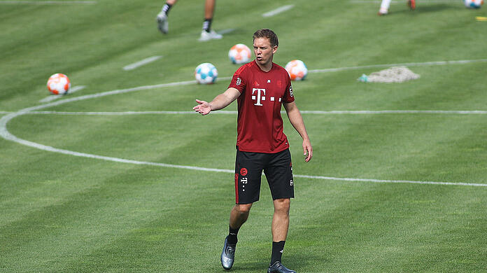 Julian Nagelsmann konnte am Montag endlich auch die DFB-Nachzügler auf dem Trainingsplatz begrüßen.