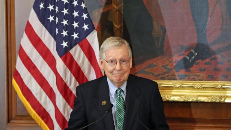 Der republikanische Mehrheitsführer Mitch McConnel. Der republikanische Mehrheitsführer Mitch McConnel.