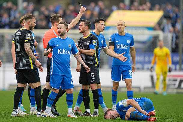 Quirin Moll sah gegen Meppen seine fünfte Gelbe Karte.