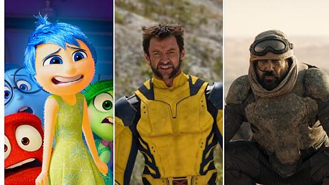 2024 war für jeden etwas dabei: Ob "Alles steht Kopf 2", "Deadpool & Wolverine" (Mitte) oder "Dune: Teil zwei".