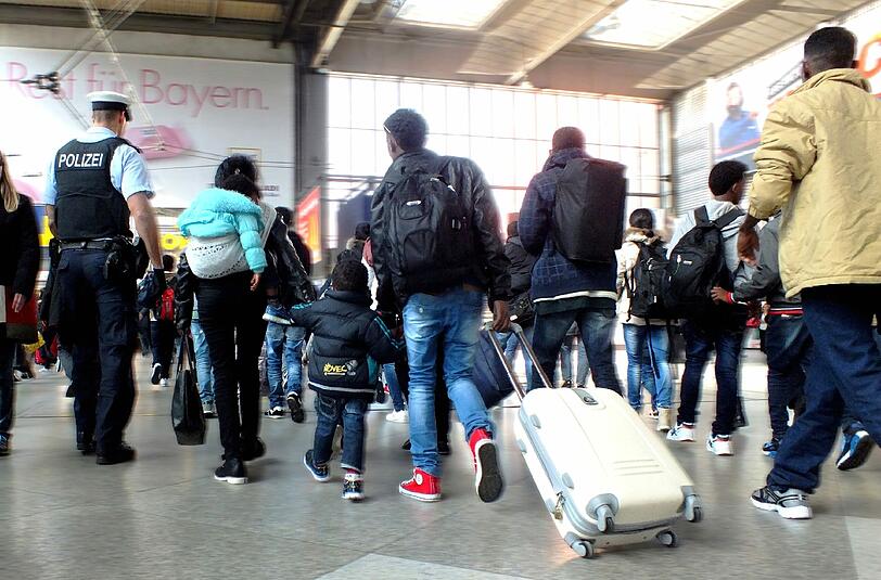 Flüchtlinge am Münchner Hauptbahnhof.