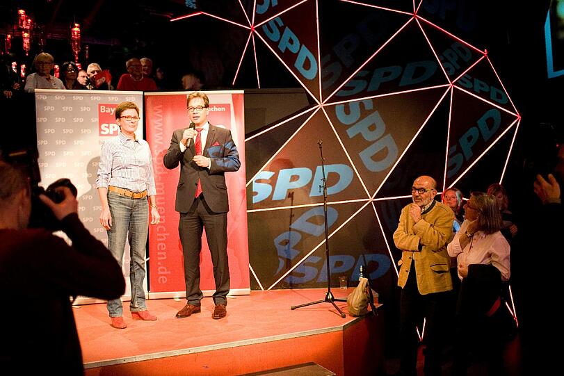 Bilder von der Wahlparty der SPD nach der Kommunalwahl 2014 in München.
