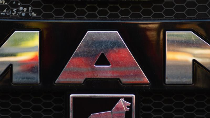 Das Logo des LKW- und Busherstellers MAN.