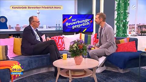 Friedrich Merz stellte sich im "Sat.1-Frühstücksfernsehen" den Fragen von Daniel Boschmann.