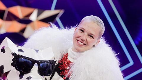Stefanie Heinzmann verbarg sich unter der Maske der Dalmatiner-Hündin.