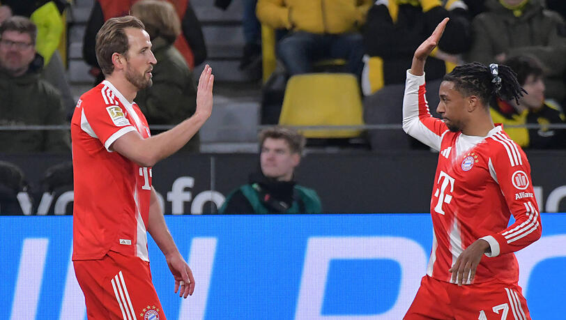 Zwei Kandidaten f&uuml;r den Ballon d&lsquo;Or: Olise und Harry Kane (l.).