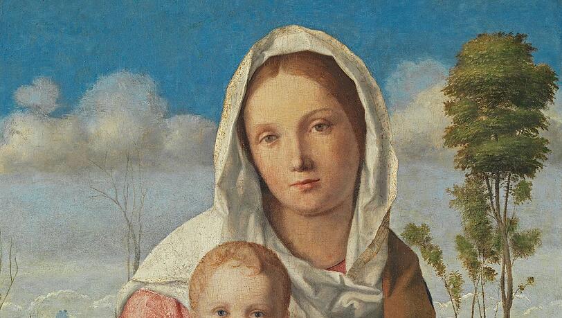 Giovanni Bellinis "Maria mit Kind in einer Landschaft", um 1508. Giovanni Bellinis "Maria mit Kind in einer Landschaft", um 1508.