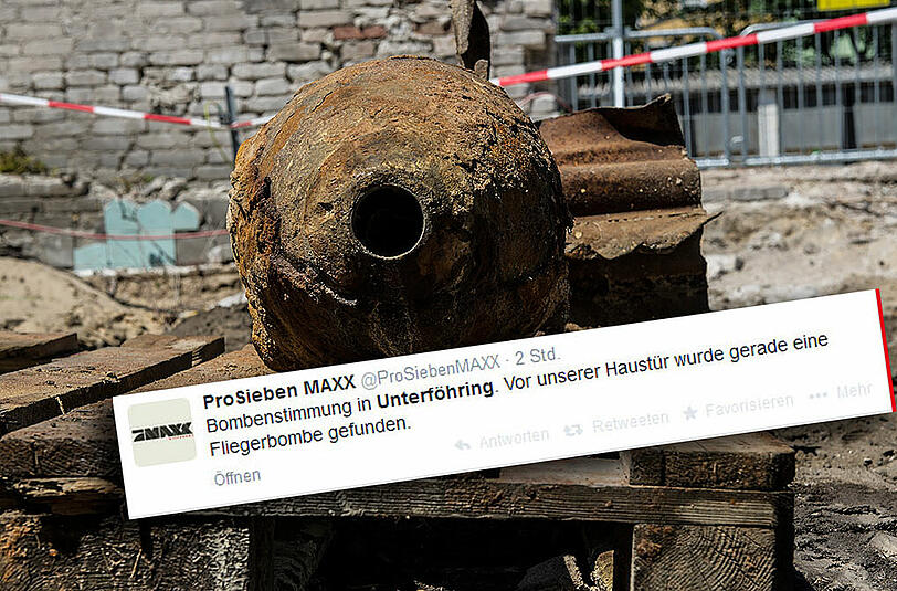 Bomben in Unterföhring gefunden! Die TV-Sender reißen auf Twitter Witze: "Bombenstimmung" (Symbolbild)