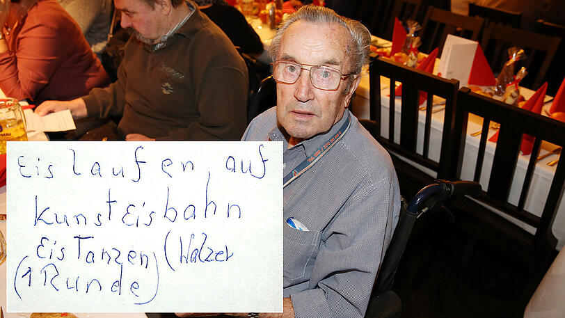 Ludwig Auracher (79): "Eislaufen auf Kunsteisbahn. Eistanzen (Walzer, 1 Runde).